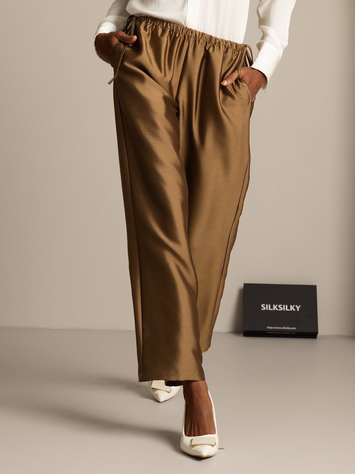 [Bronze] SilkSilky-DK 32Momme Silke Womens Pants 006,