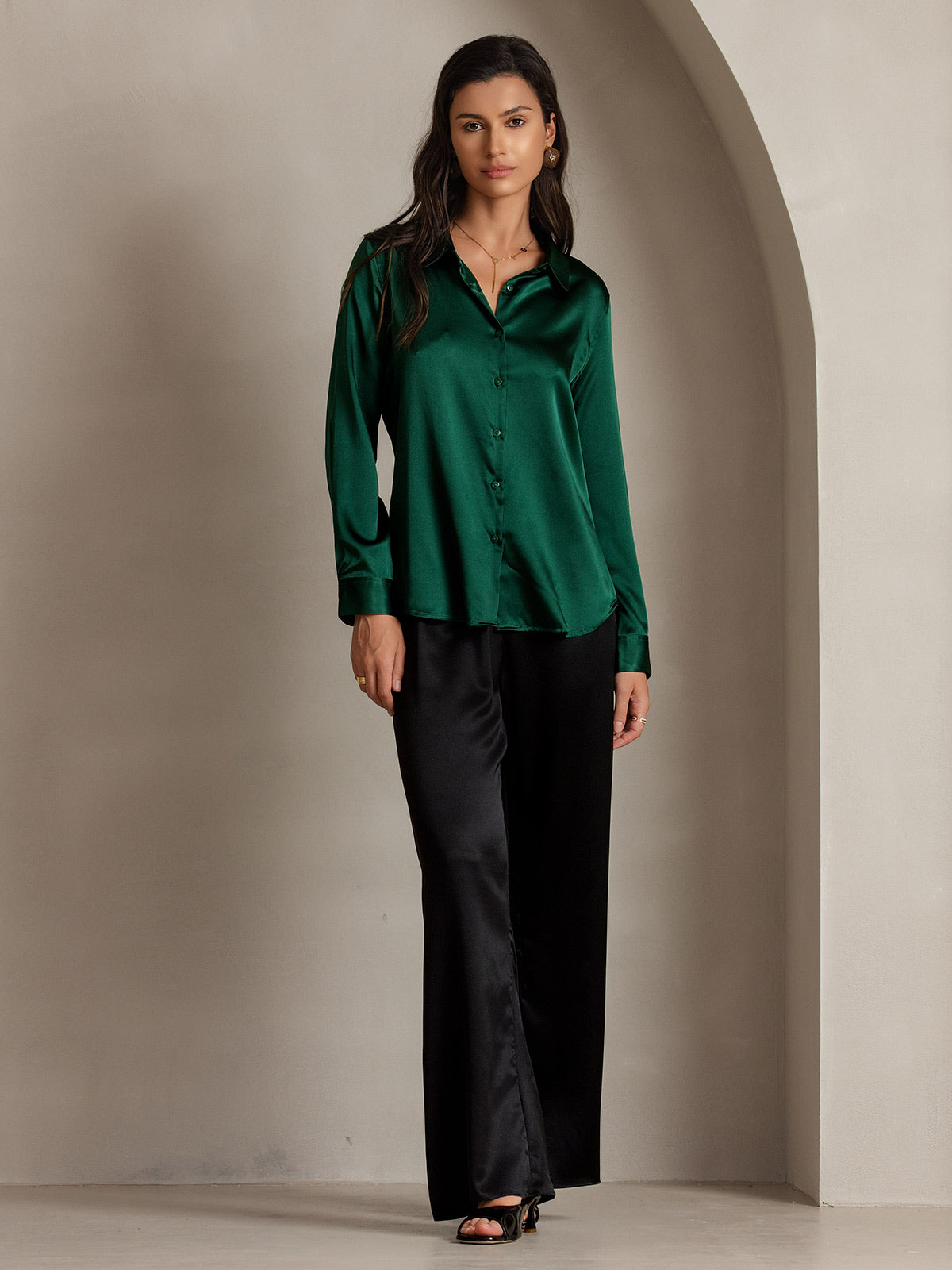 SilkSilky-DK-Silke-Womens-Shirt-Mørkegrøn-005