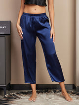 [Mørkeblå] SilkSilky-DK Women's Sleep Pants 003
