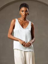 [Lyseblå] SilkSilky-DK Sleeveless V Neck Camisole Top 006