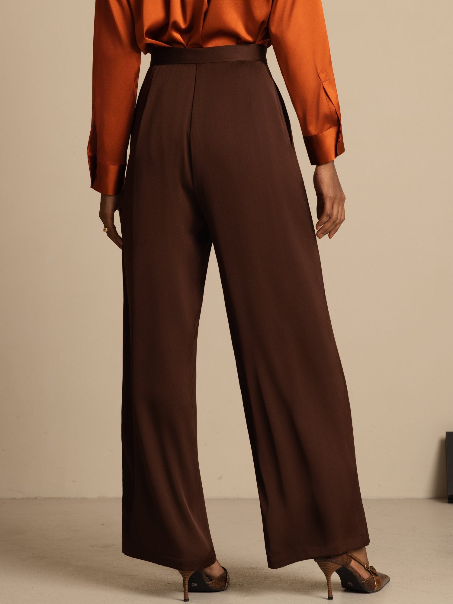 [MørkChokolade] SilkSilky-DK 19Momme Silke Womens Pants 004