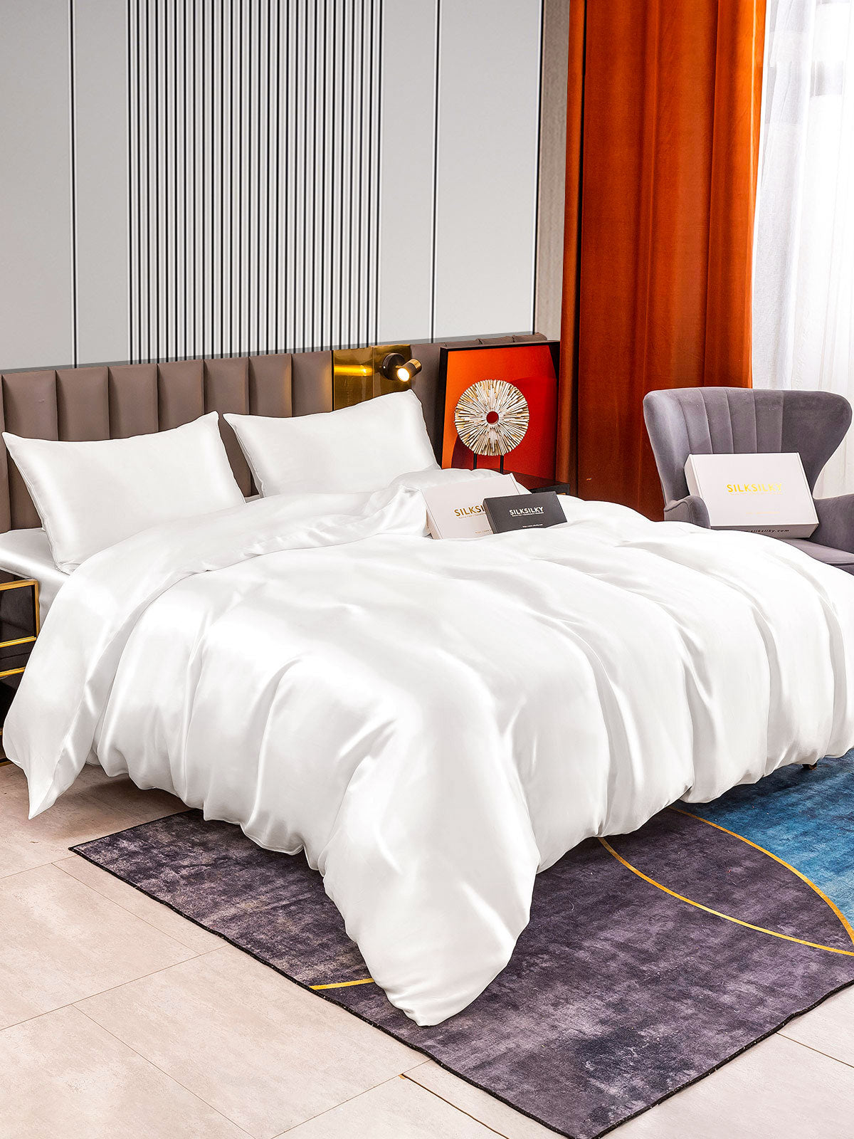 [Hvid] SilkSilky-DK 22Momme Bedding Set 002