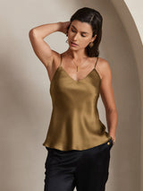 [Kaffe] SilkSilky-DK Spaghetti Strap V Neck Camisole Top 001
