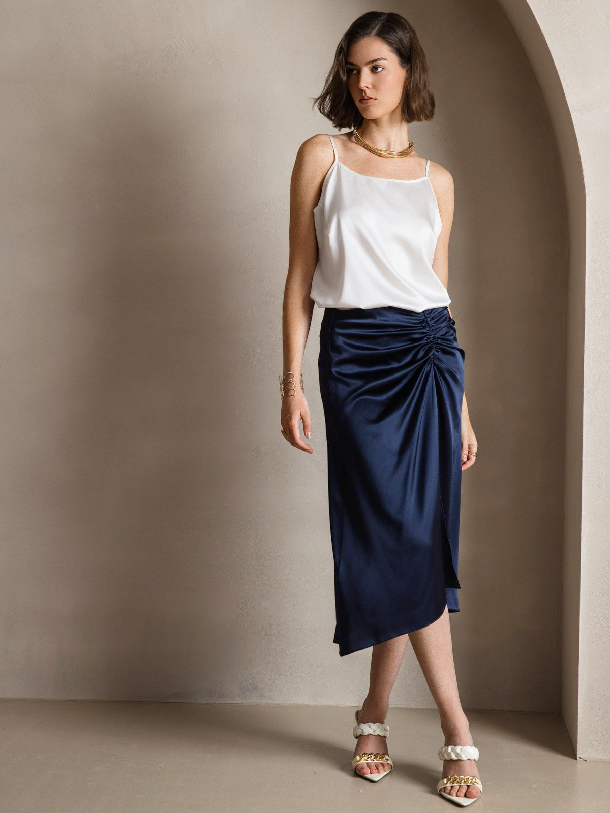 [Hvid] SilkSilky-DK 19Momme Silke Camisoles 009