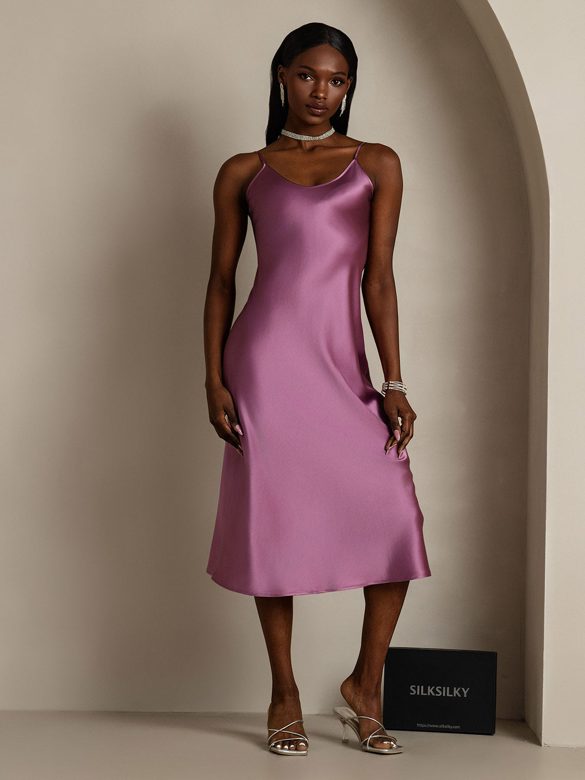 [Mørke Lilla] SilkSilky-DK Dress 003