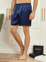 [Mørkeblå] SilkSilky-DK Men's Sleep Shorts 001