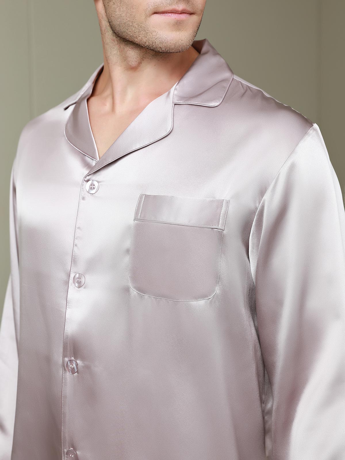 [Bleg Mauve] SilkSilky-DK 19Momme Mens Pajamas 008