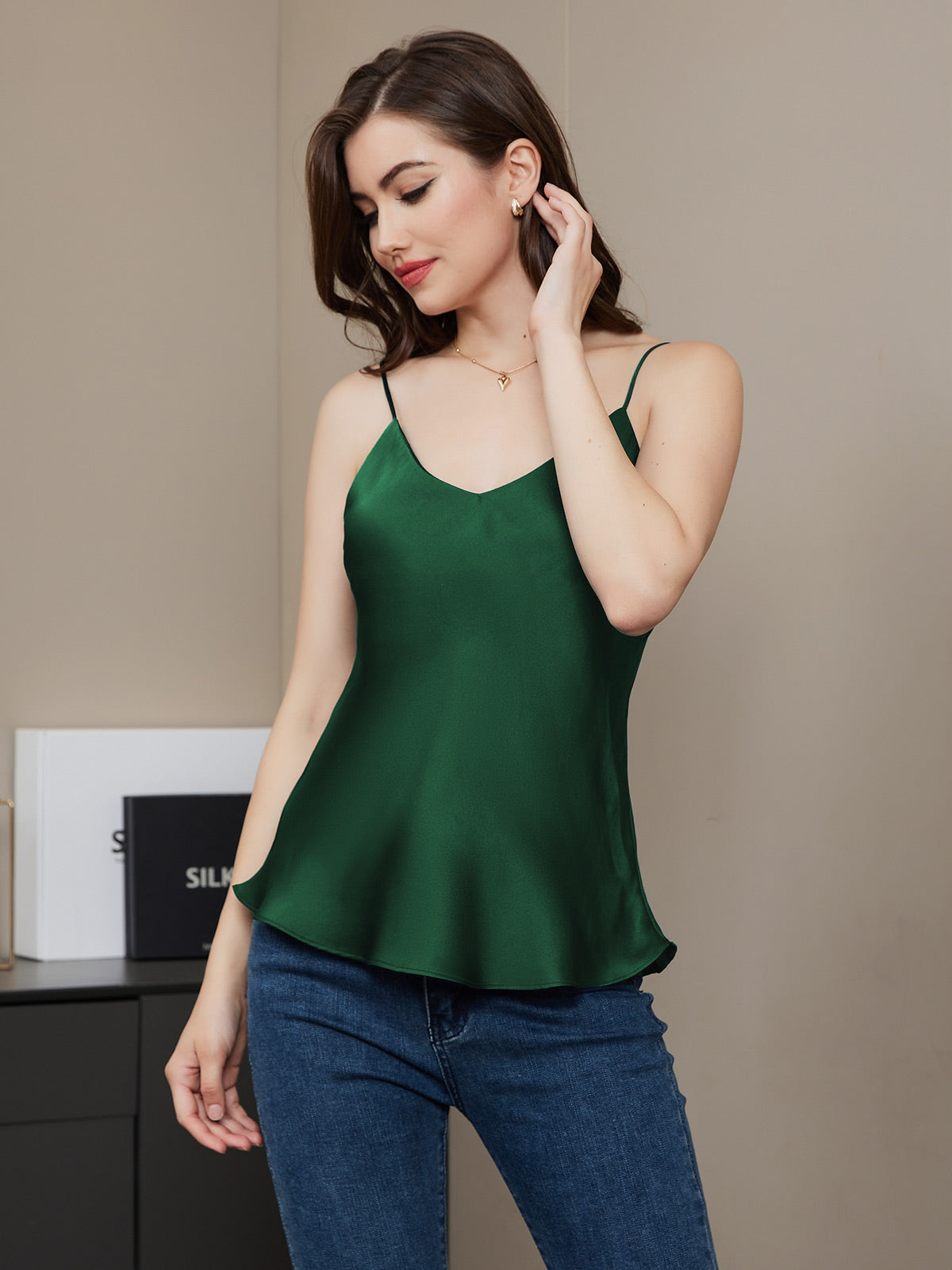 [Mørkegrøn] SilkSilky-DK Camisoles 005