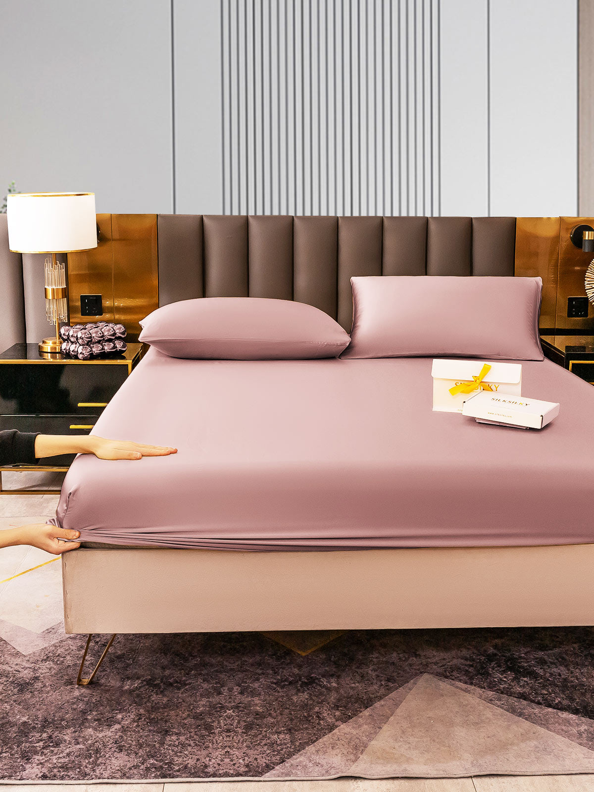 [Bleg Mauve] SilkSilky-DK 22Momme Bedding Set 004
