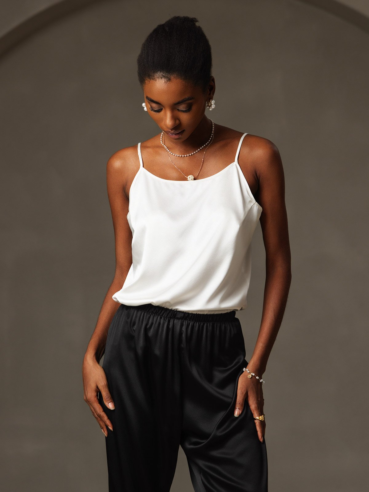 [Hvid] SilkSilky-DK 19Momme Silke Camisoles 005