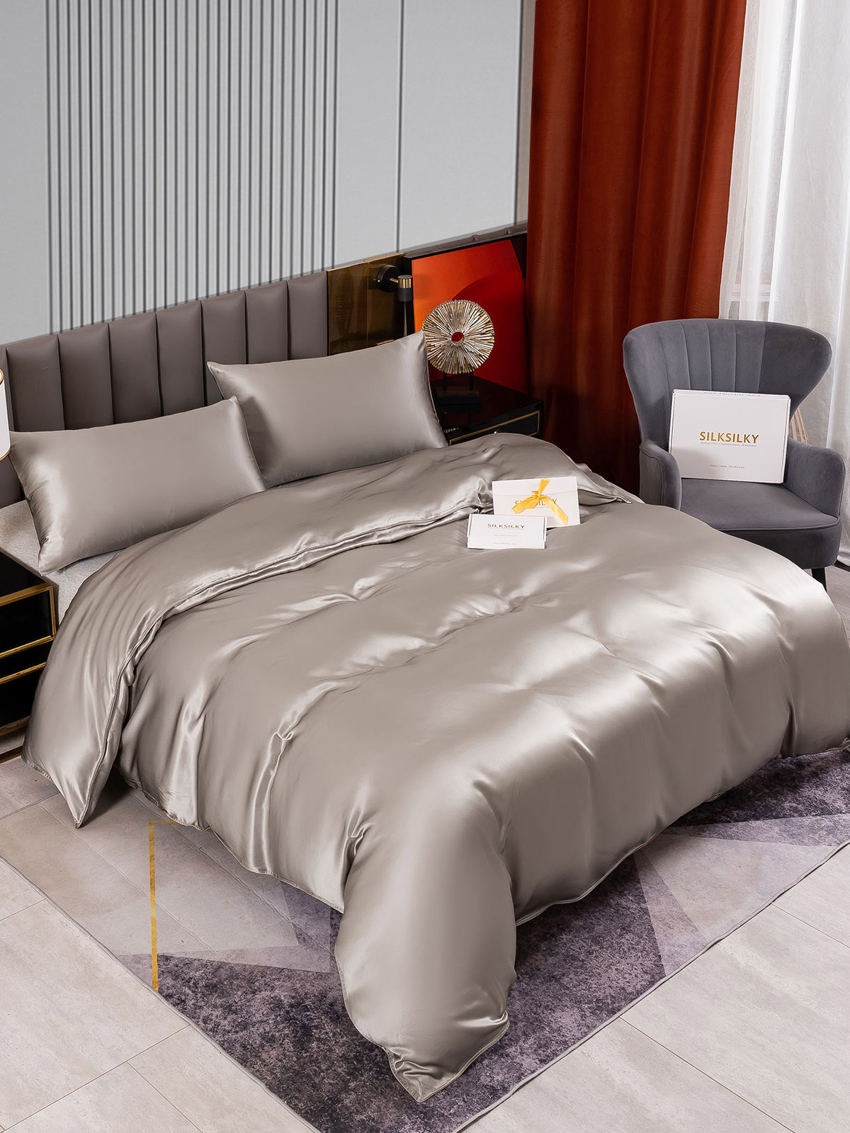 SilkSilky-DK-22Momme-Pure-Silk-Bedding-Set-Grå-002