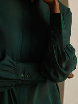 [Mørkegrøn] SilkSilky-DK Silke Womens Shirt 005