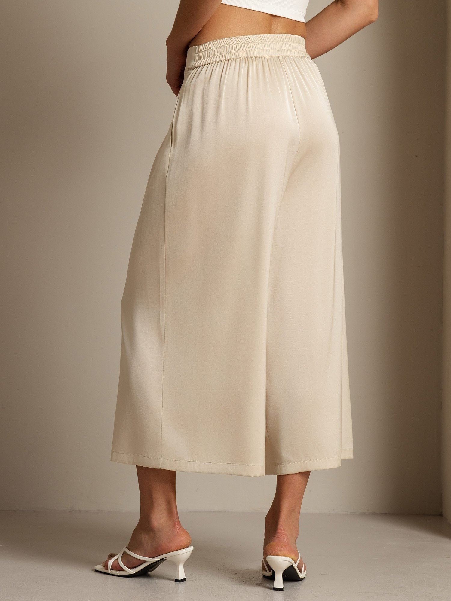 [Beige] SilkSilky-DK 19Momme Silke Womens Pants 002