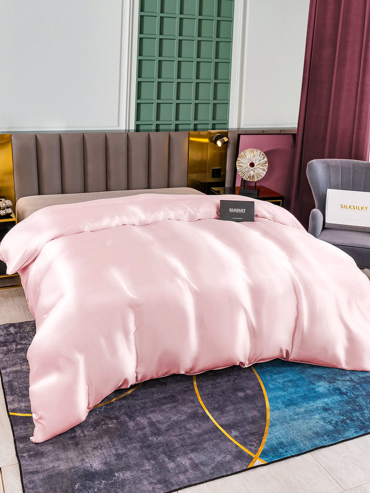 [Lyserød] SilkSilky-DK 25Momme Duvet Cover 002