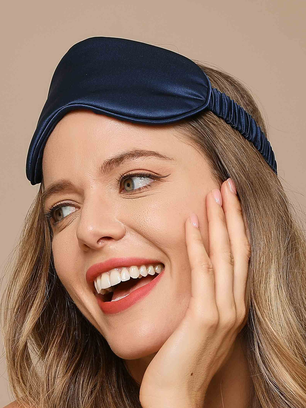 [Mørkeblå] SilkSilky-DK 19Momme Pure Silk Eye Mask 004