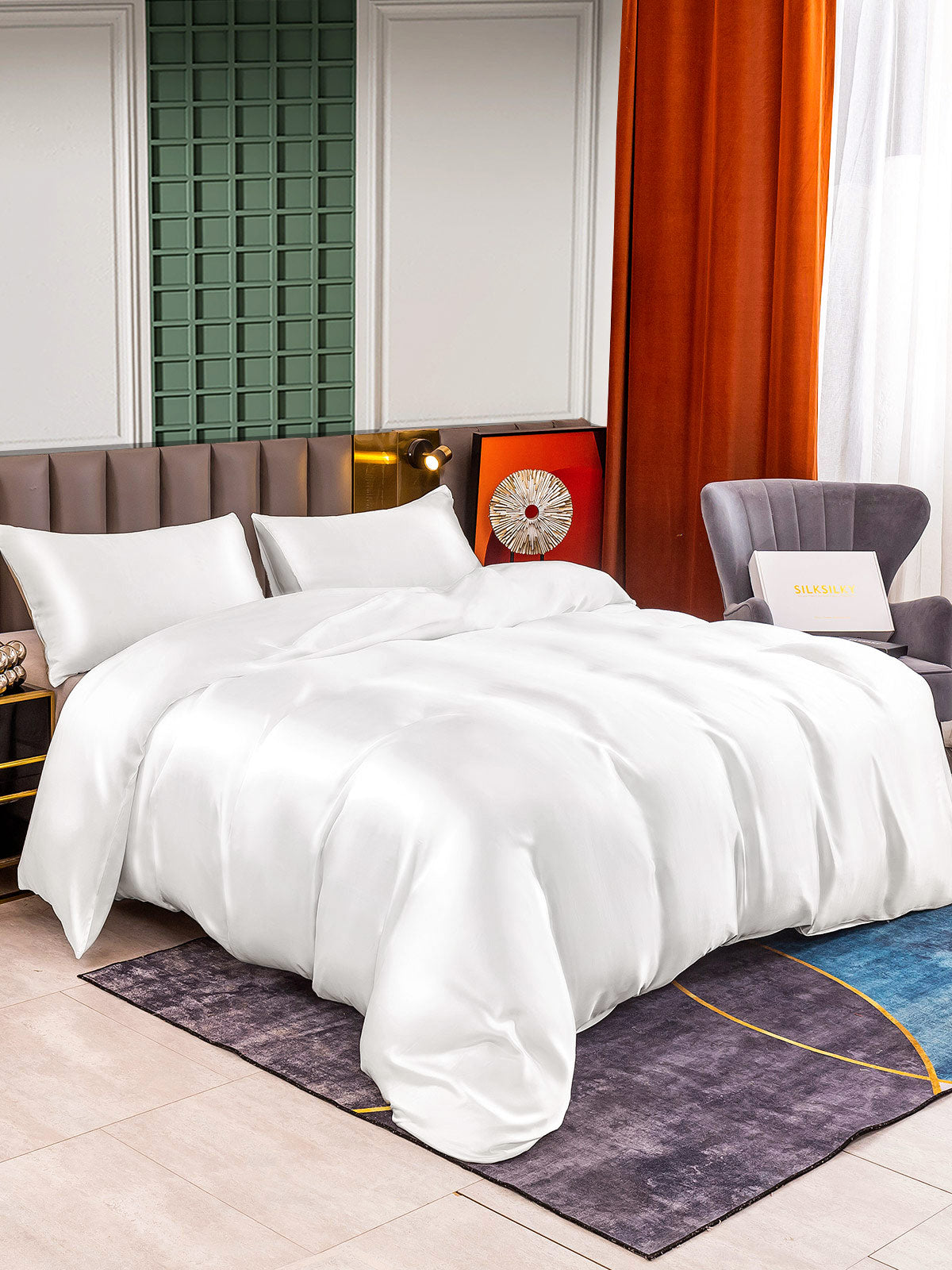 [Hvid] SilkSilky-DK 25Momme Bedding Set 001