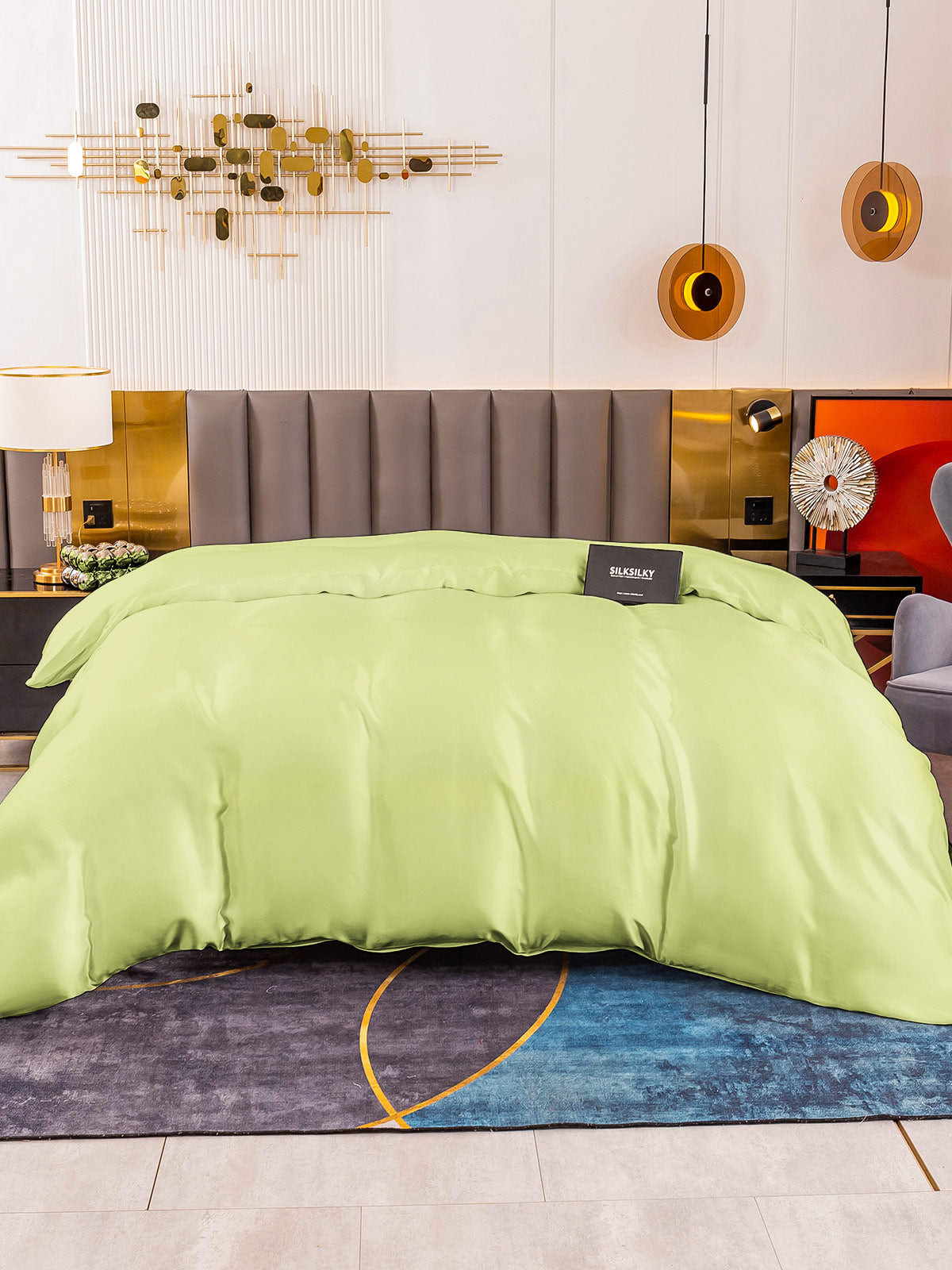 [Mintgrøn] SilkSilky-DK 19Momme Duvet Cover 003