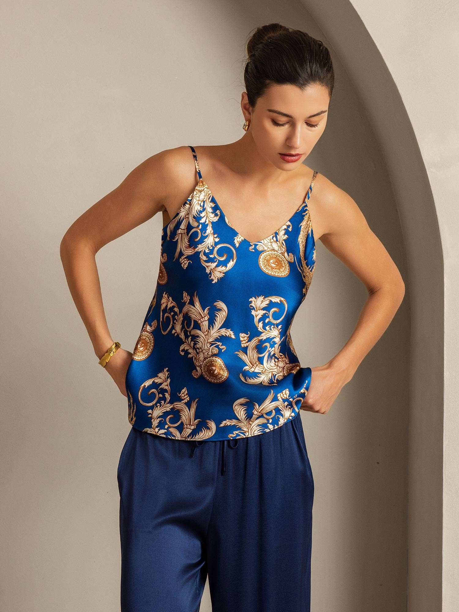 [Navy Drage] SilkSilky-DK Camisoles 007