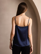 [Mørkeblå] SilkSilky-DK Spaghetti Strap Camisole Top 002