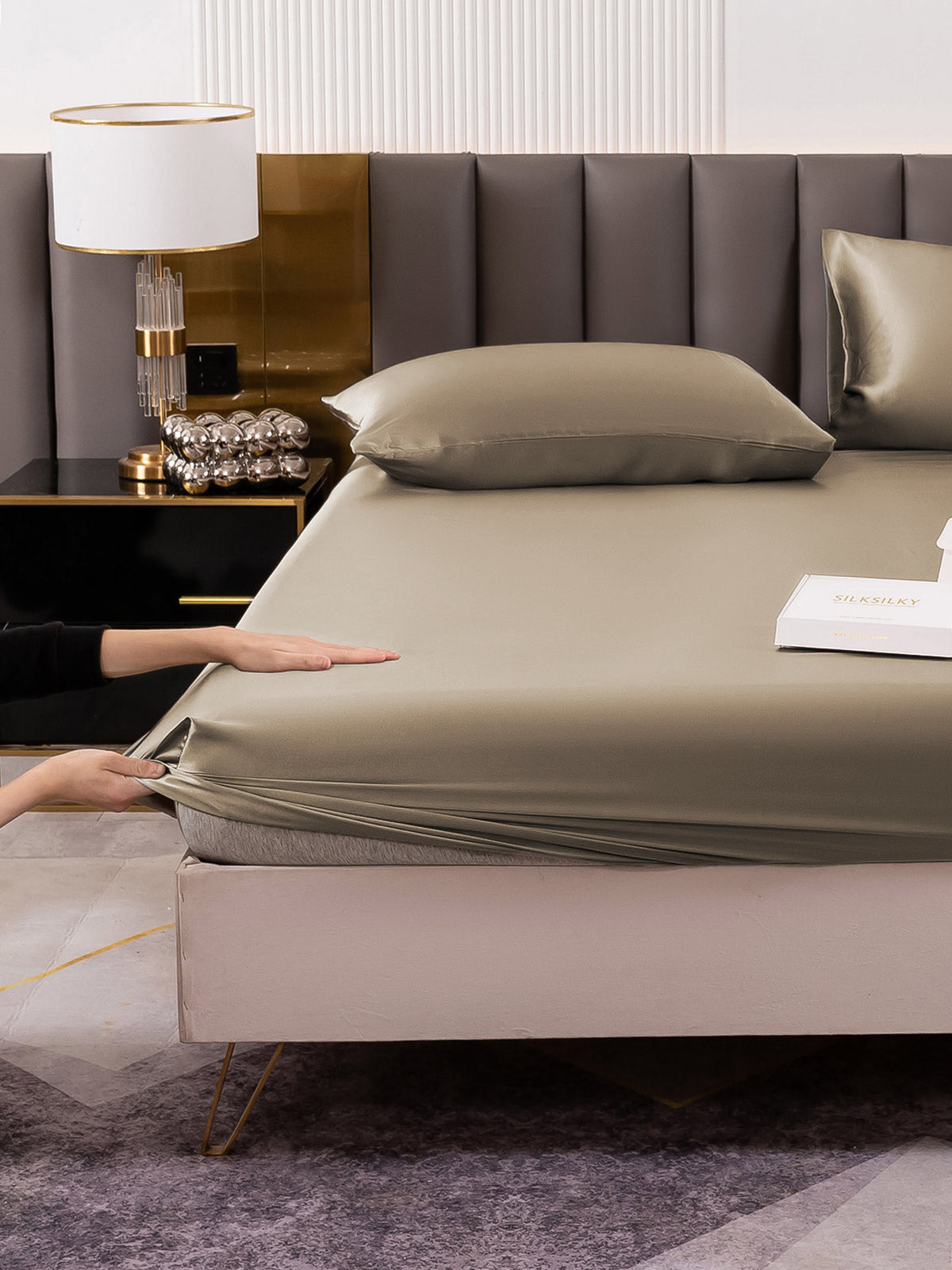 [Kaki] SilkSilky-DK 19Momme Bedding Set 004