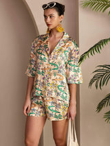 [Sandkrokodille] SilkSilky-DK Short Sleeve Notch Collar Dame Pyjamas 004