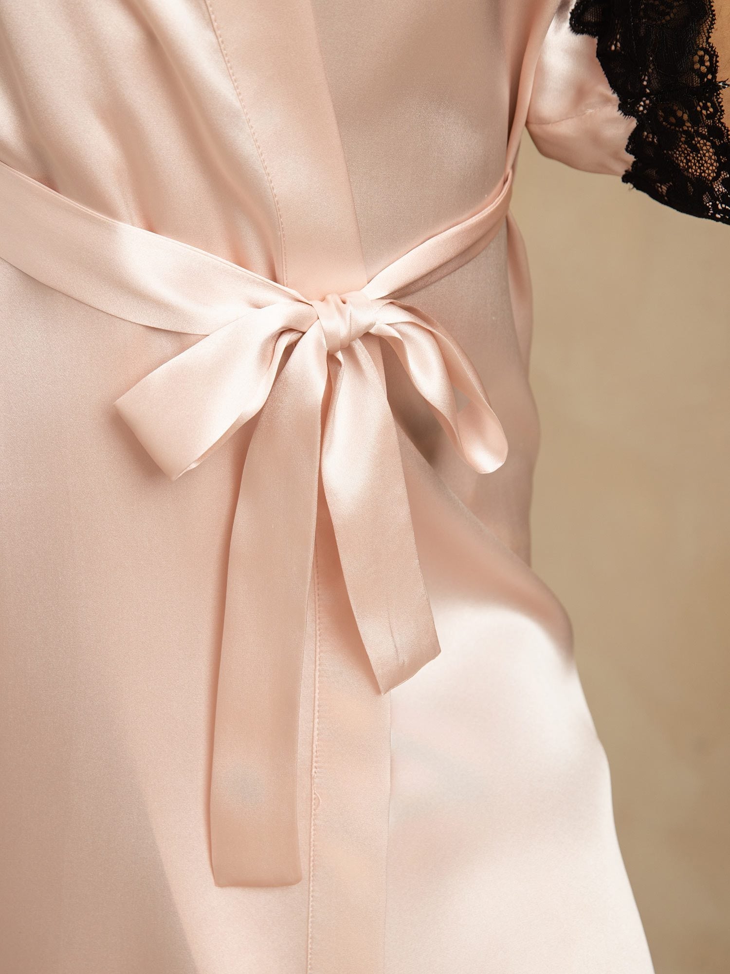 [Lyserød] SilkSilky-DK Silke Womens Robe 006