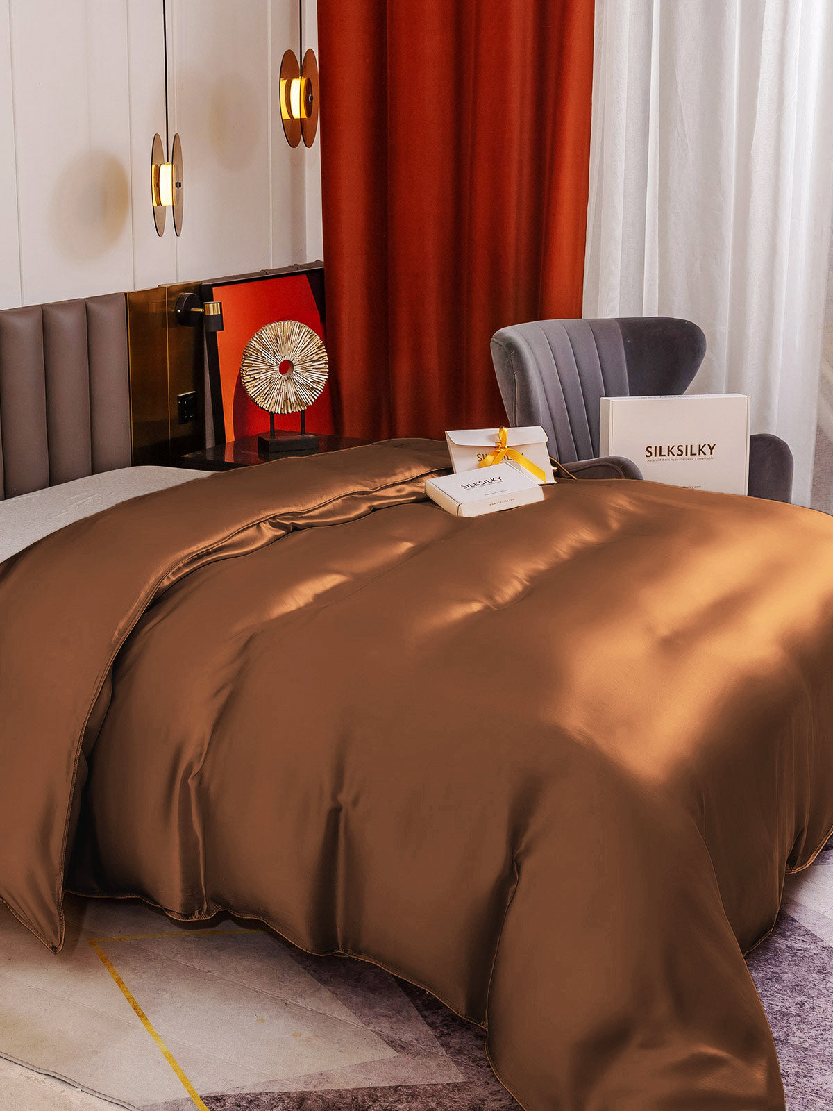 [Kaffe] SilkSilky-DK 19Momme Duvet Cover 004
