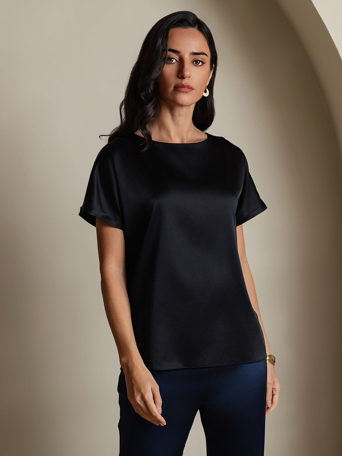 [Sort] SilkSilky-DK 19Momme Silke Womens T-Shirt 001