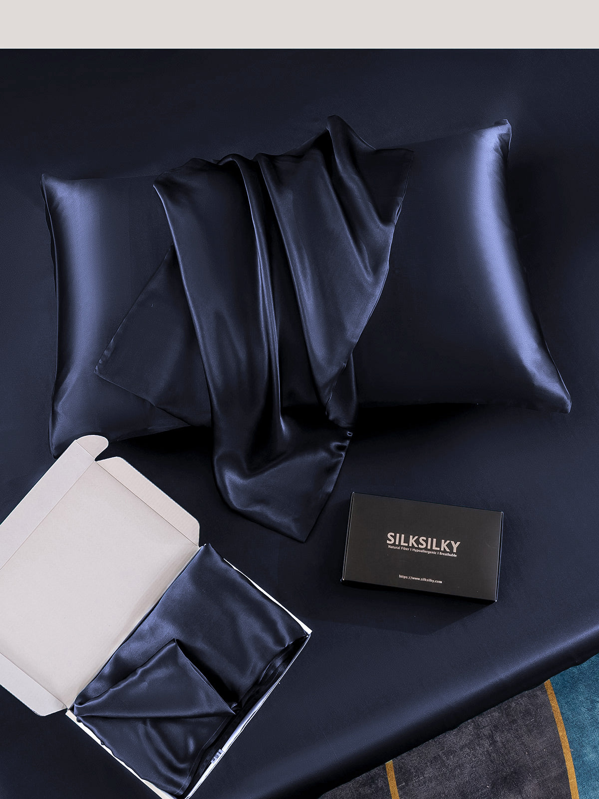[Mørkegrå] SilkSilky-DK 22Momme Pillowcase 005