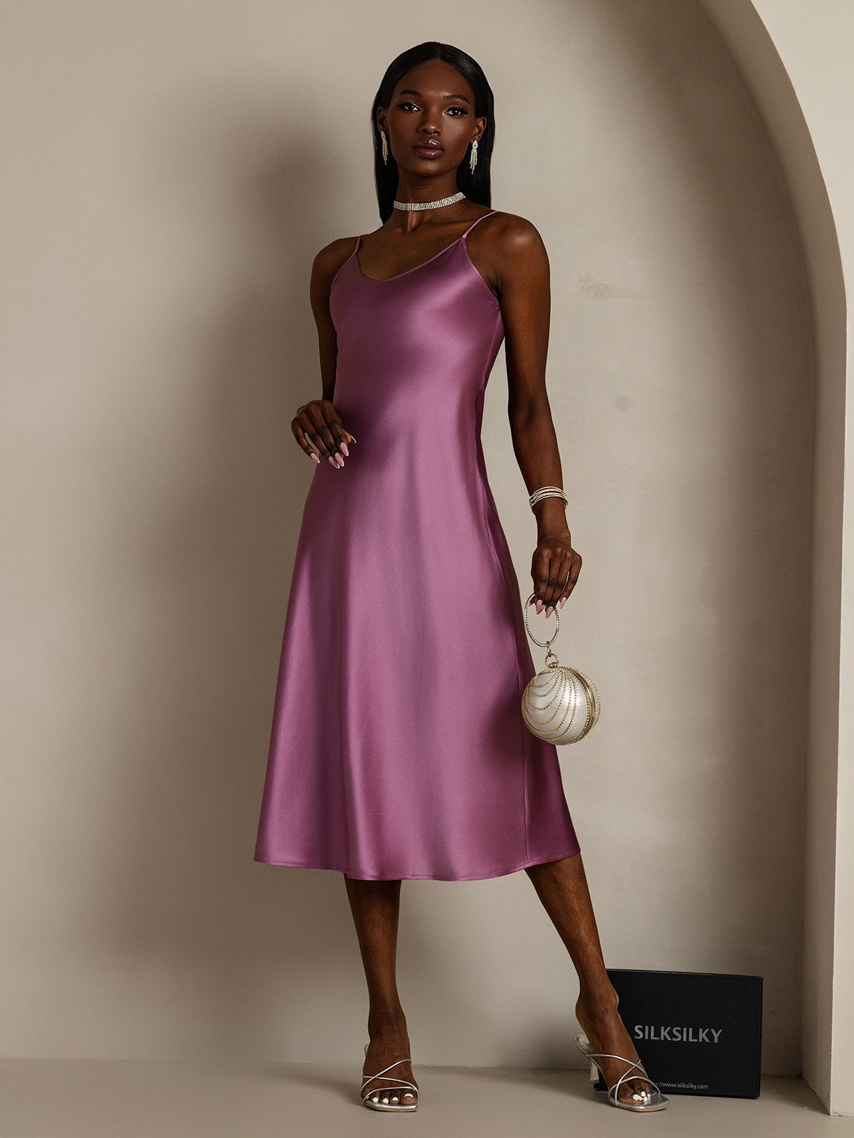 [Mørke Lilla] SilkSilky-DK Dress 005