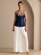 [Mørkeblå] SilkSilky-DK Sleeveless V Neck Camisole Top 006