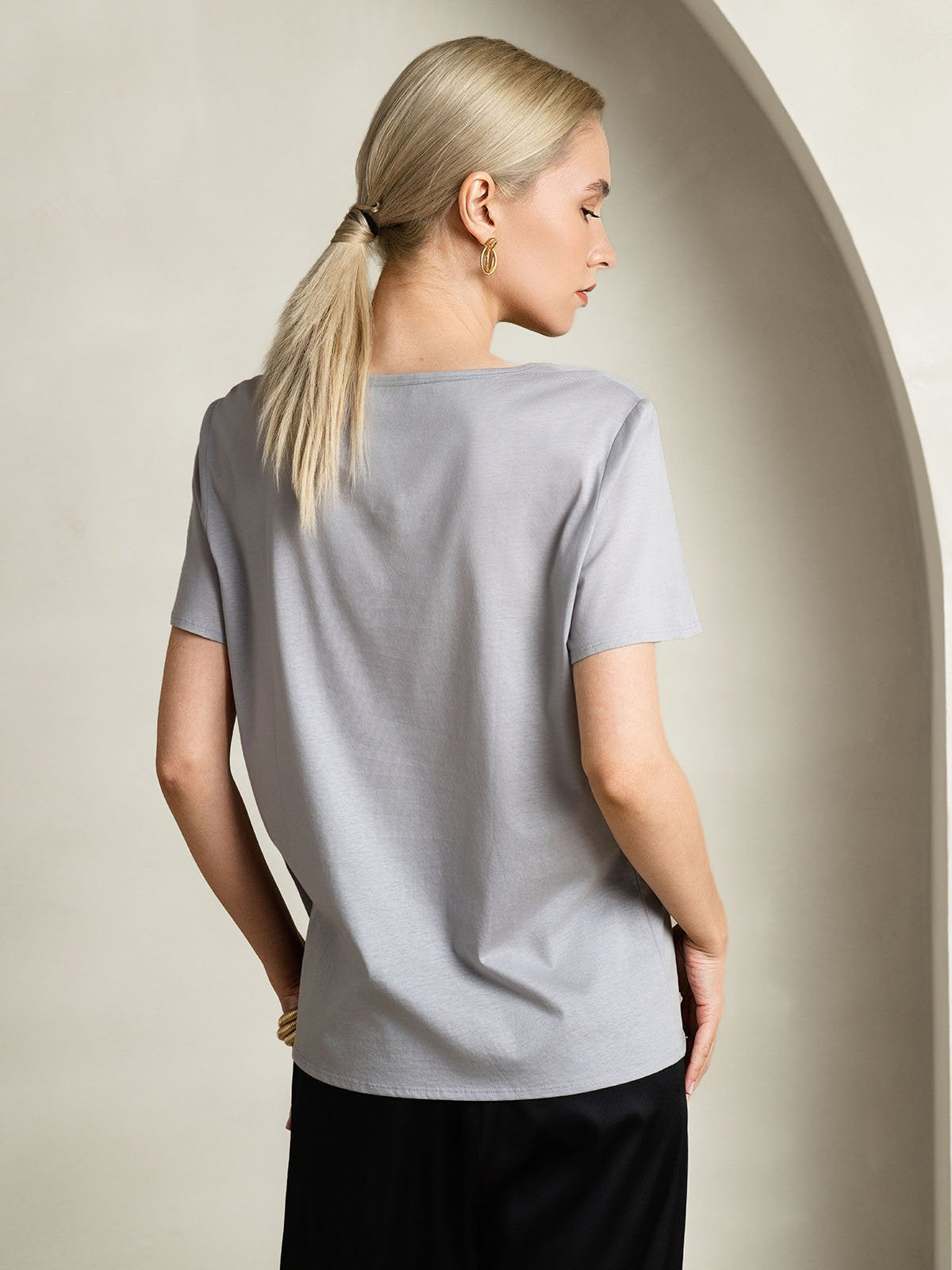 SilkSilky-DK Silke Womens T-Shirt Grå 002