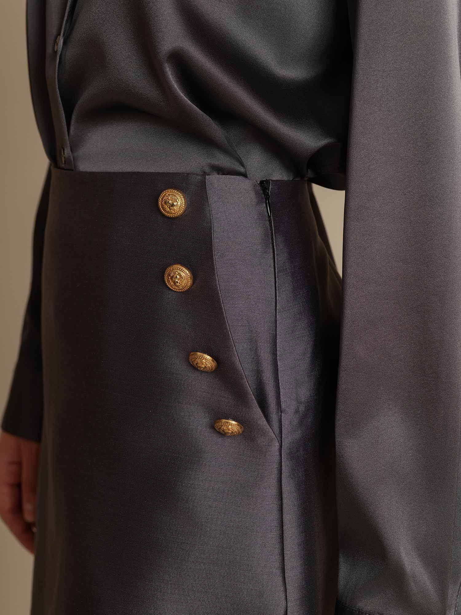 [Grå] SilkSilky-DK 32Momme Silke Skirt 004,