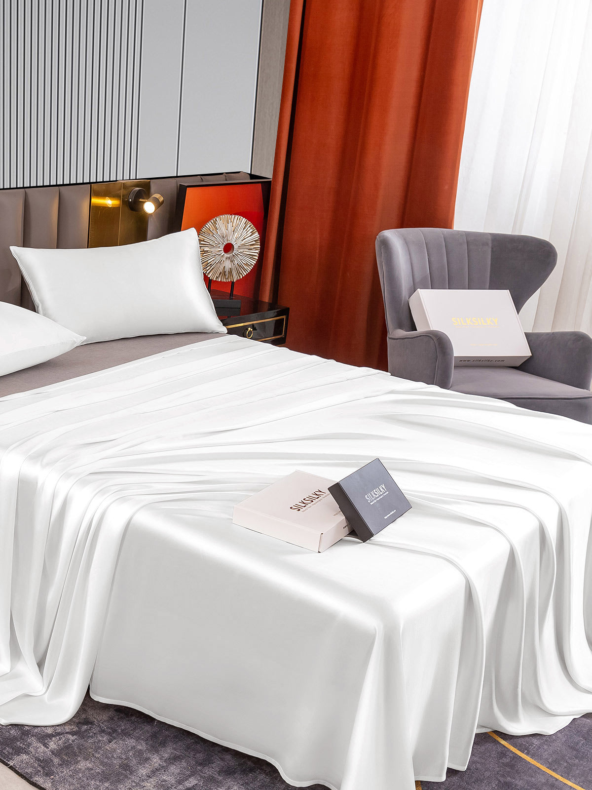 [Hvid] SilkSilky-DK 22Momme Bedding Set 004