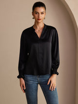 [Sort] SilkSilky-DK Long Sleeve Damebluser 001