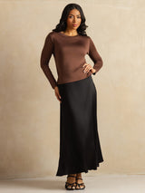 [Kaffe] SilkSilky-DK Long Sleeve Crew Neck T-shirt til kvinder 009