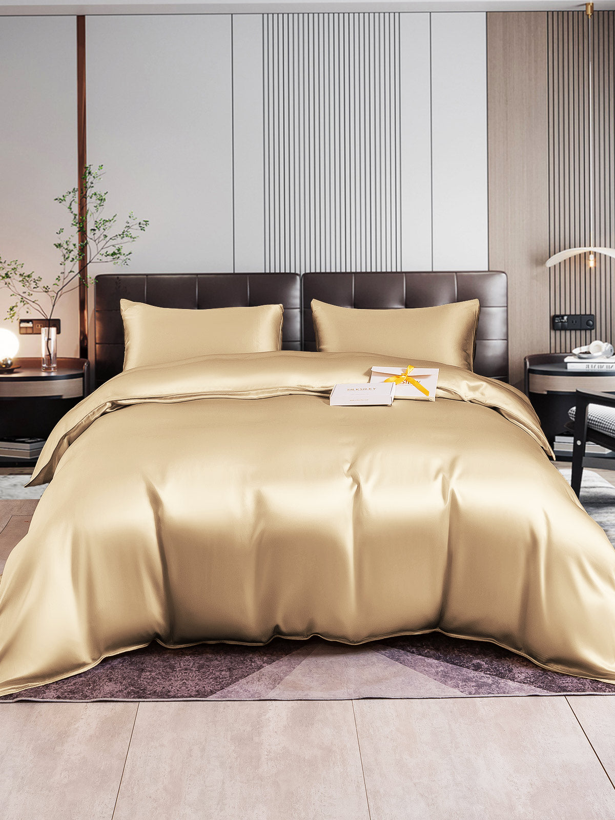 [Beige] SilkSilky-DK 22Momme Bedding Set 002