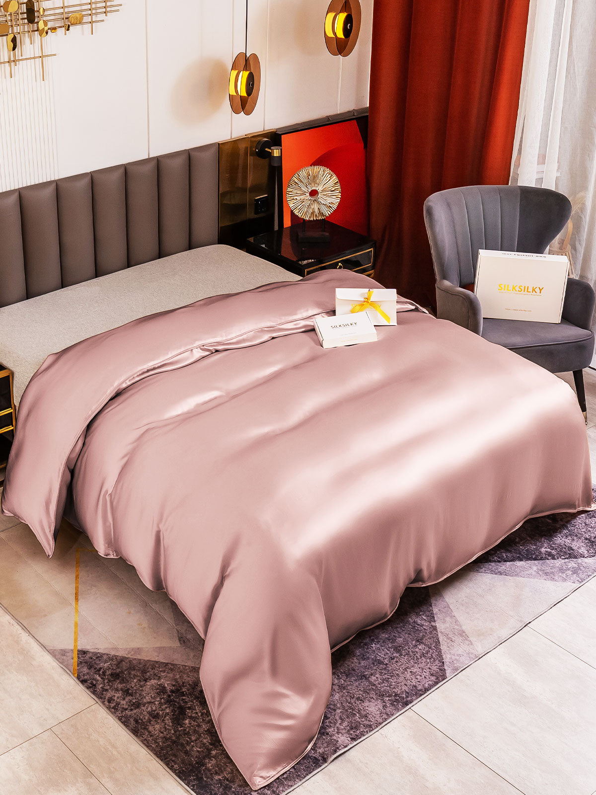 [Bleg Mauve] SilkSilky-DK 19Momme Duvet Cover 001