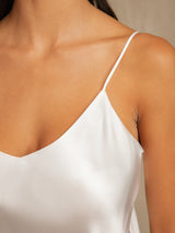 [Hvid] SilkSilky-DK Sleeveless V Neck Camisole Sæt 007