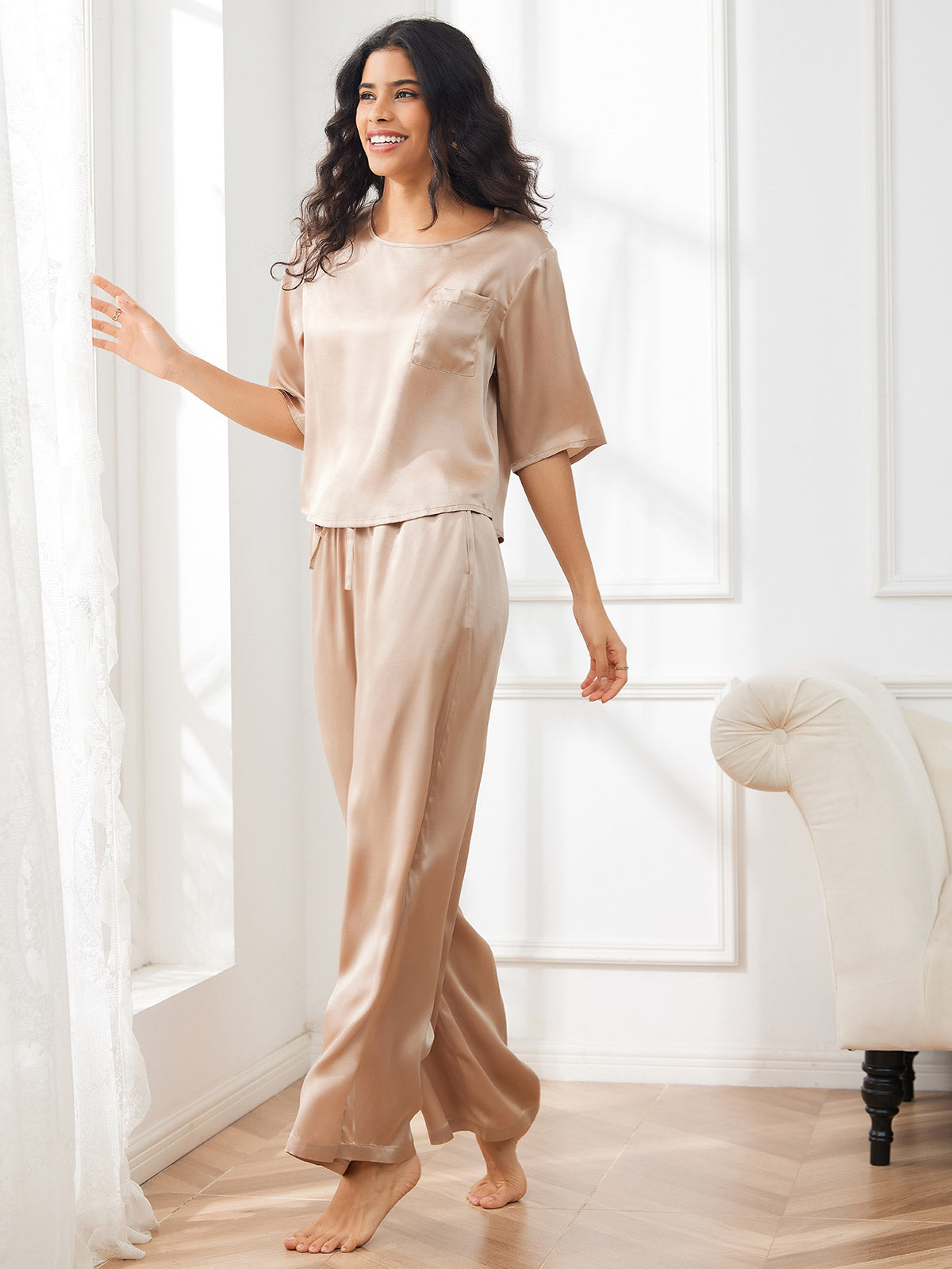 [Champagne] SilkSilky-DK Womens Pajamas 004
