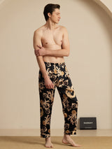 [Sort Drage] SilkSilky-DK Men's Sleep Shorts 006