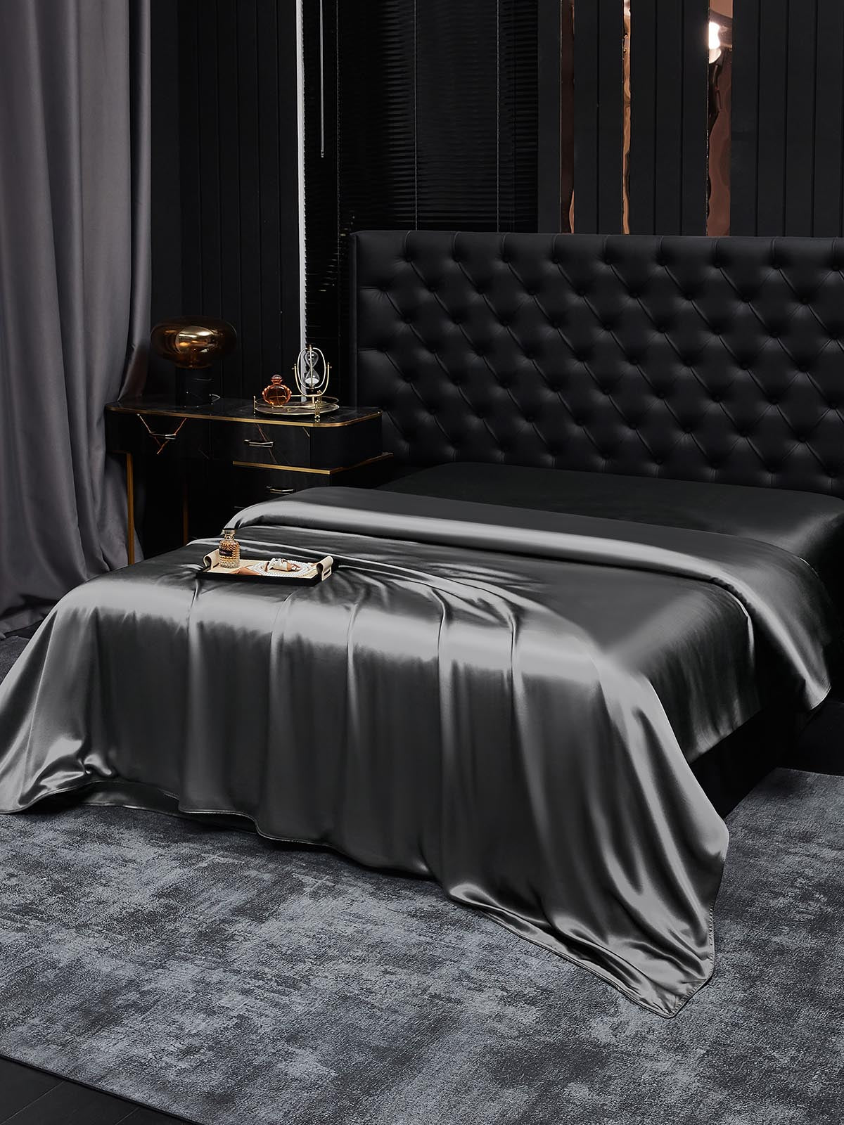 [Mørkegrå] SilkSilky-DK 19Momme Duvet Cover 001