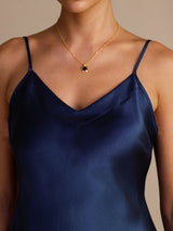 [Mørkeblå] SilkSilky-DK Sleeveless V Neck Camisole Top 003
