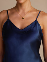 [Mørkeblå] SilkSilky-DK Sleeveless V Neck Camisole Top 003