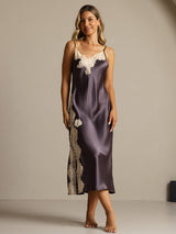 [Lilla Grå] SilkSilky-DK Silke Nightgown 003,