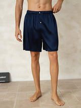 [Mørkeblå] SilkSilky-DK Men's Sleep Shorts 001