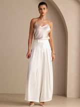 [Beige] SilkSilky-DK Sleeveless V Neck Camisole Top 006
