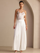 [Beige] SilkSilky-DK Sleeveless V Neck Camisole Top 006