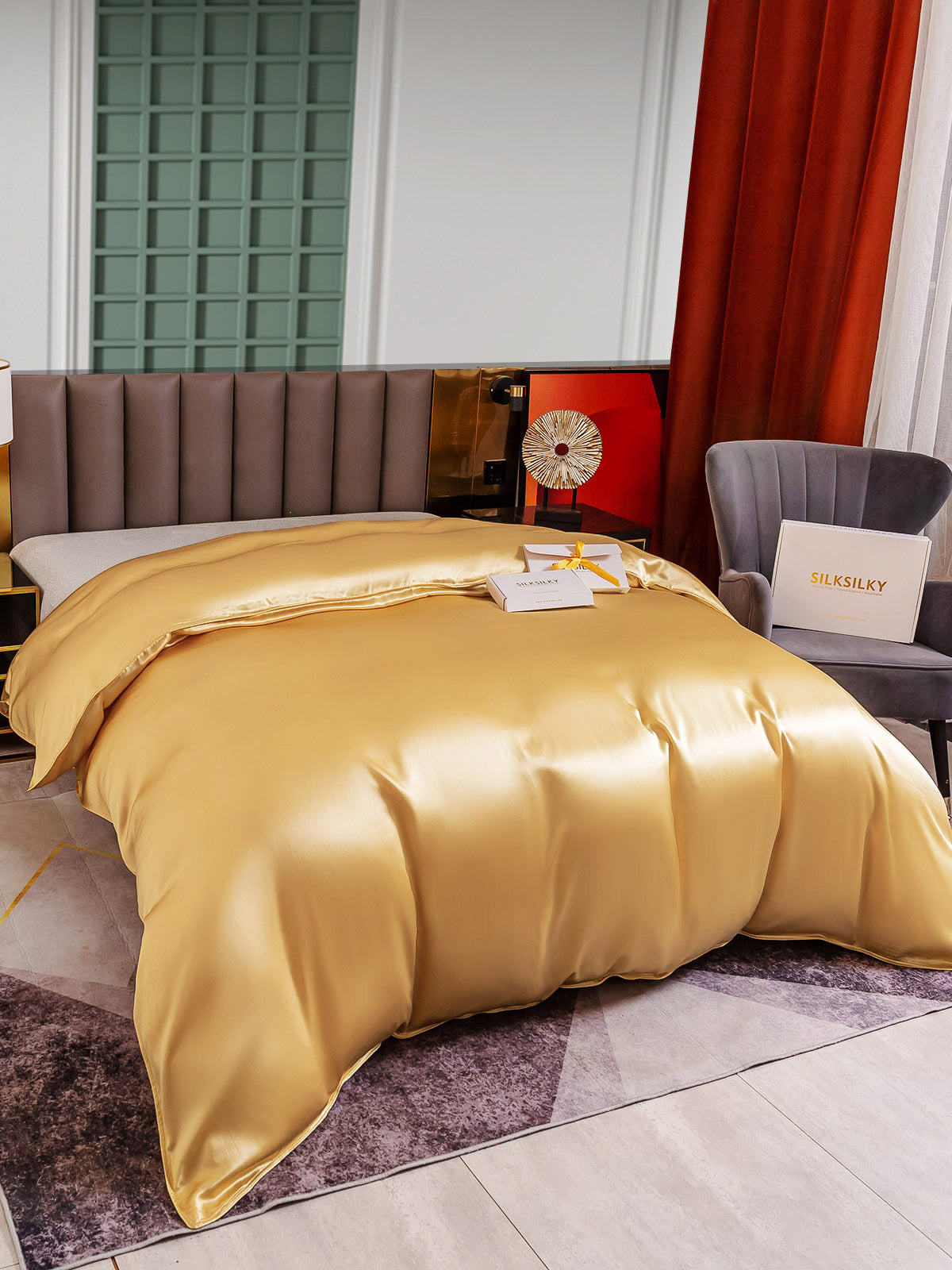 [Champagne] SilkSilky-DK 25Momme Duvet Cover 002