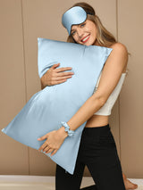 [Lyseblå] SilkSilky-DK 19Momme Pure Silk Pillowcase Set 004